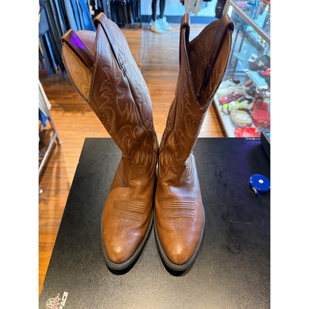Ariat Mens Heritage Western R-Toe Leather Cowboy Boots Tan Brown 10002204 s 11D